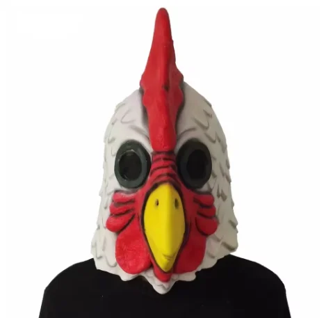 3D Printing Mask - หน้ากากยางฮาโลวีนสำหรับผู้ใหญ่ หน้ากากไก่ริชาร์ด อุปกรณ์ประกอบฉากเกม Hotline Miami หน้ากากคอสเพลย์รูปหัวไก่ผ้ากำมะหยี่