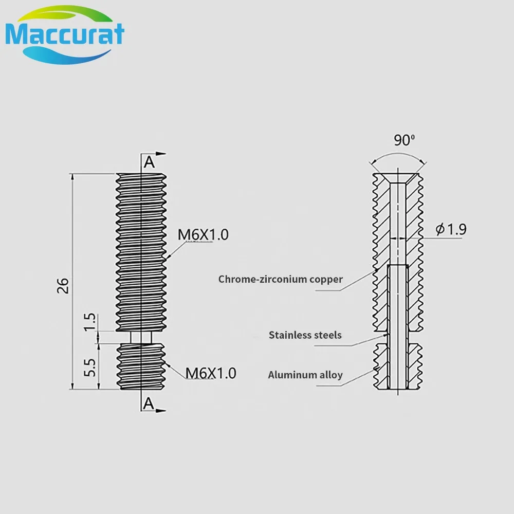 MK8 คอทองแดงไทเทเนียมความร้อน  - 3D Printing Industry บทวิจารณ์และราคา
