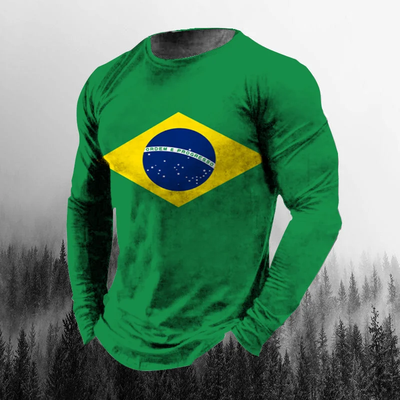 เสื้อยืดคอกลมแขนยาวผู้ชายสไตล์ - 3D Printing Custom บทวิจารณ์และราคา