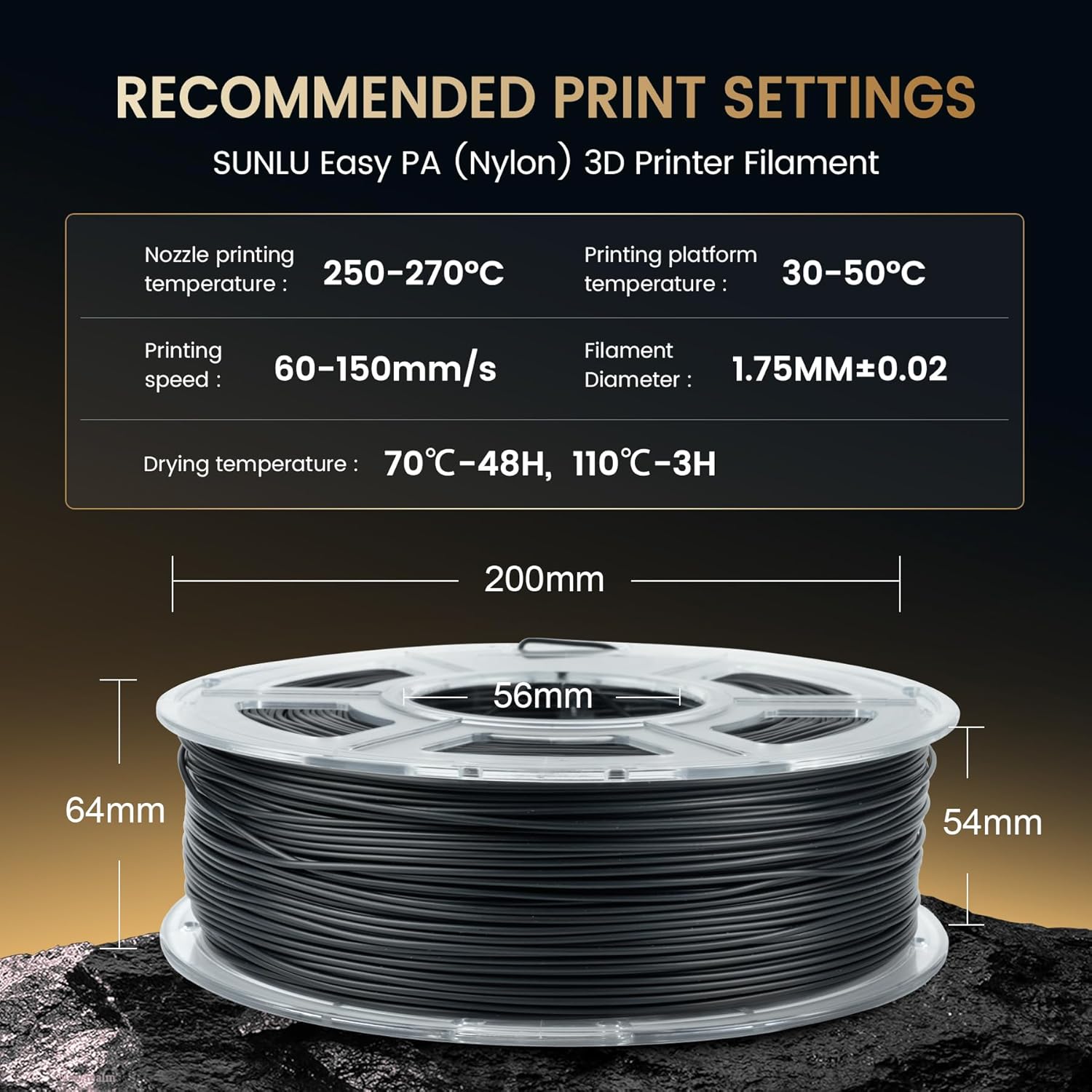 เส้นพลาสติกไนลอน/PA6-GF สำหรับ - 3D Printing Nylon บทวิจารณ์และราคา